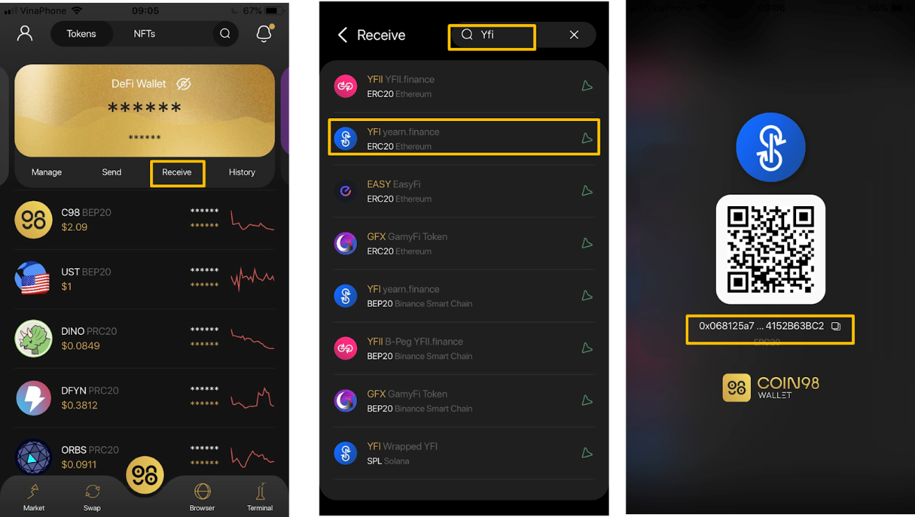 Yearn Finance vaults interface