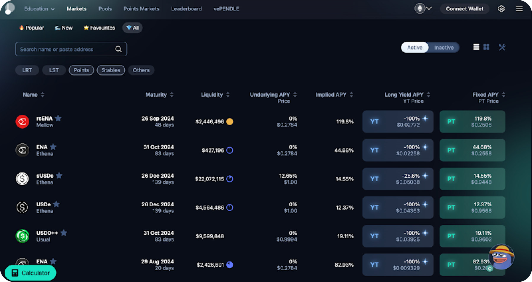 Pendle Finance stablecoin yield tokenization
